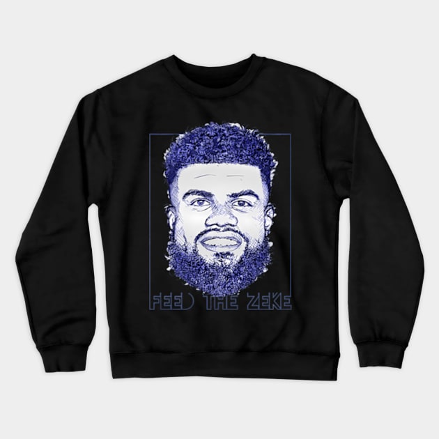 Ezekiel Elliott Dallas Beard Crewneck Sweatshirt by binchudala